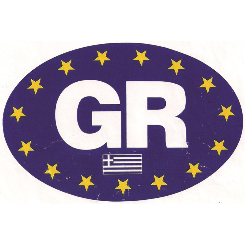 Αυτοκόλλητο  GR  οβάλ μεγάλο 1τμχ AM