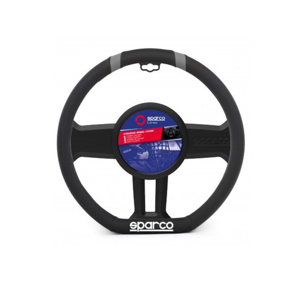 Κάλυμμα Τιμονιού Δερματίνη Medium μαύρο-γκρι 1τμχ Sparco