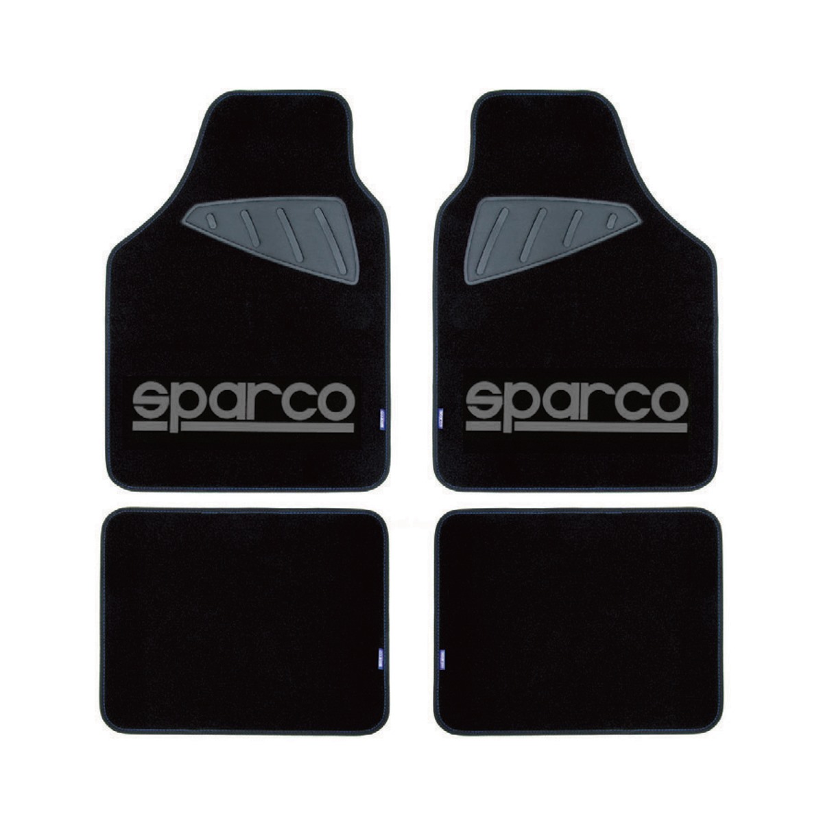 Μοκέτα Μαύρη με Γκρι logo 4τμχ Sparco