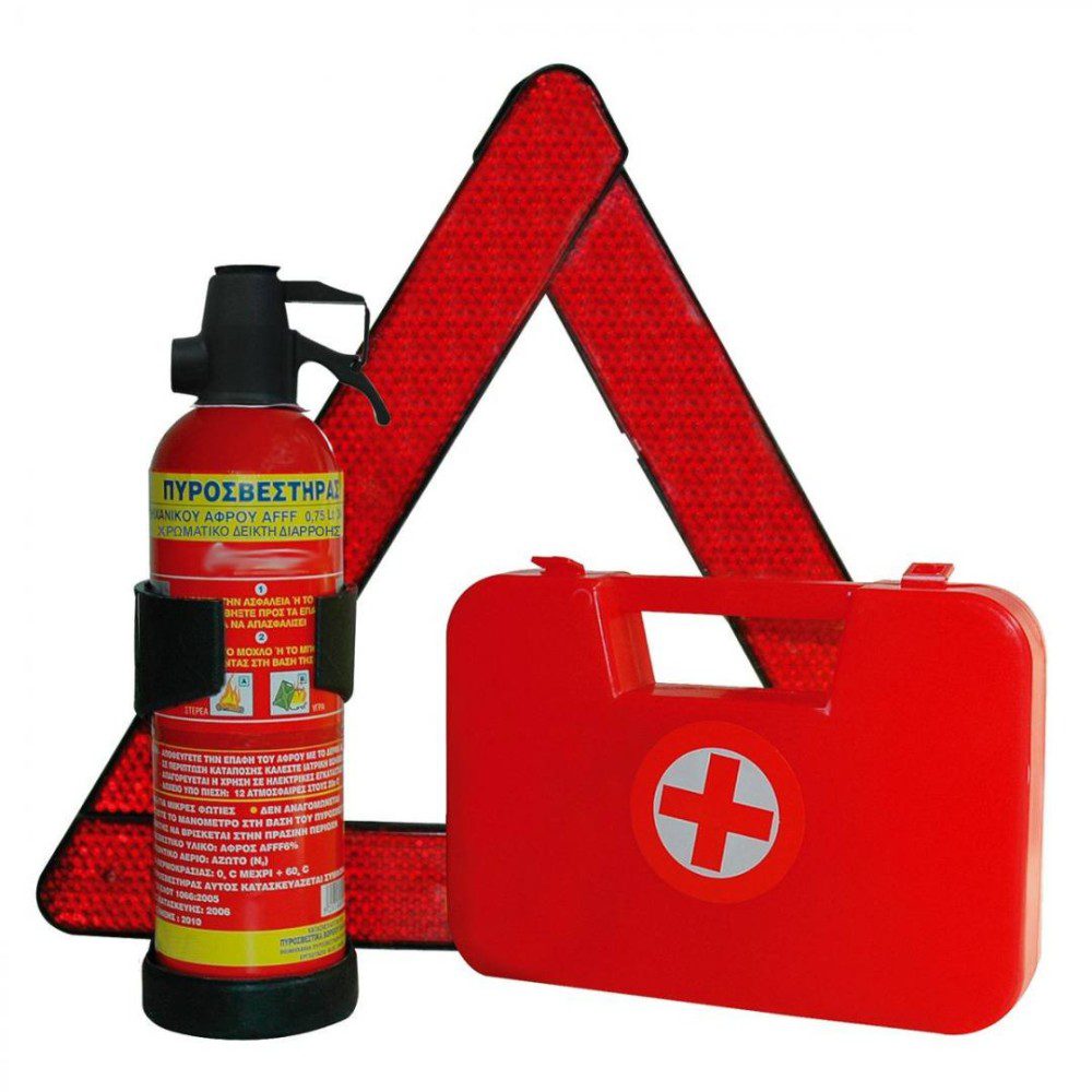 ΚΤΕΟ σετ Α’ (πυροσβεστήρας 0,750ml-τρίγωνο-φαρμακείο) Pole Position